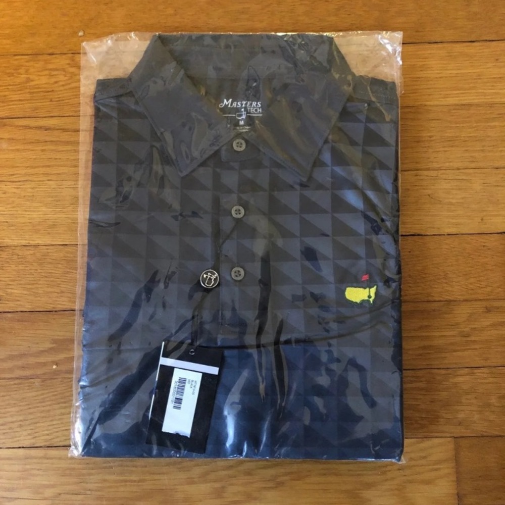 NWT Men's Masters Tech Black Polo Medium M